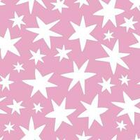 Stars seamless pattern. Stars background. Pink seamless pattern. Pink background vector