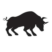 black bull silhouette logo design. wild buffalo sign and symbol. vector