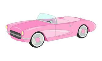 dibujos animados ilustración de el Clásico rosado coche vector