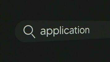 Application in a search bar video