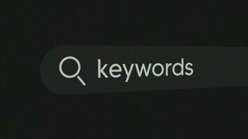 Keywords in a search bar video