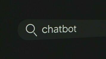 chatbot dentro uma procurar Barra video