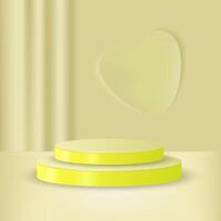 3D background podium with yellow color vector