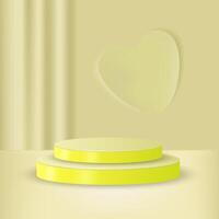 3D background podium with yellow color vector