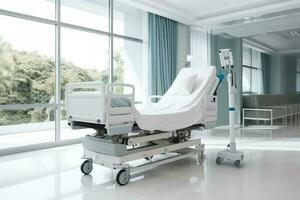 Bright white modern multi patient bed in hospital photo