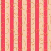 Seamless pattern squiggle scribble in 90s style. Bright colorful abstract doodle design with spiral, rounded shapes, geometric lines, curly. For textiles, paper, fabrics, wallpaper vector