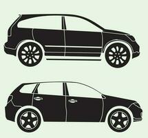 Silhouette Caompact SUV car. Family car MPV vector