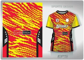 Vector sports shirt background image.red yellow zigzag tiger pattern design, illustration, textile background for sports t-shirt, football jersey shirt