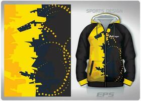 vector Deportes camisa antecedentes imagen.la Arte de negro y amarillo pintar y ensalada. modelo diseño, ilustración, textil antecedentes para Deportes largo manga sudadera, jersey capucha