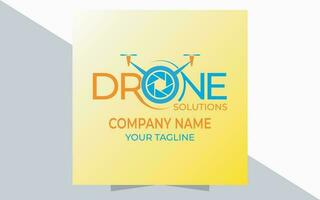 drone solution logo design template vector