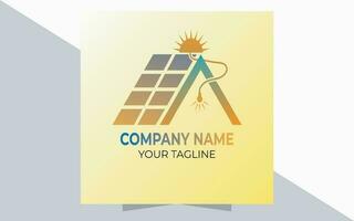 Solar plan logo design template vector