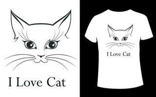 I Love Cat t shirt design vector