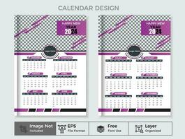 Modern Wall Calendar design template. vector