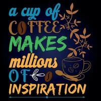 A CUP OF COFFEE MAKES MILLIONS OF INSPIRATION vector