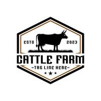 Cattle farm logo graphic design template vector illustration