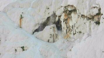 White Travertine Rock Formed With Calcium Carbonate Mineral in Water video