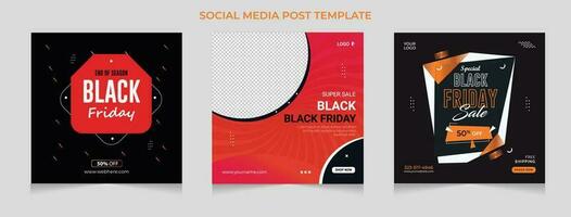 Black friday sale social media banner template vector