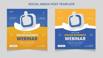 Online webinar social media post and web banner ads vector