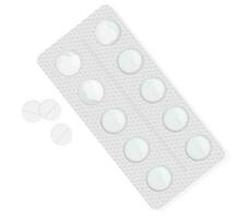 Open blister pack with tablets. vector