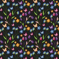 Modern floral seamless pattern background design vector template.