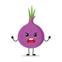 Angry Red Onion Stand Alone Vector Illustration Character