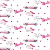 Barbie pattern in pink shades vector