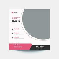 Beauty Center Makeup Social media post Banner or Square Flyer Template Design vector