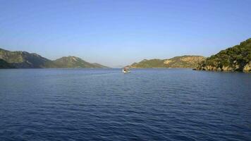 Turkish Fisherman People Fishing By Boat At Sea In Turkey video