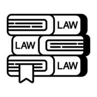 Conceptual flat design icon of law books vector