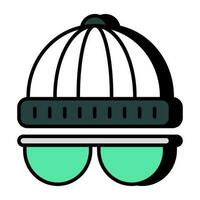 Vector design of glasses with hat