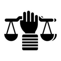icono de diseño único de la justicia vector
