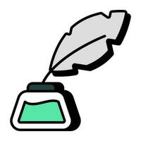 Editable design icon of inkpot vector