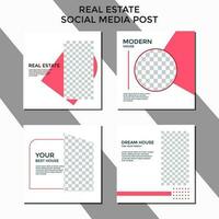 ABSTRACT BACKGORUND EDITABLE REAL ESTATE SOCIAL MEDIA POST. BANNER TEMPLATE SALES SET. PROMO BRAND COVER DESIGN VECTOR