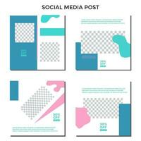 ABSTRACT SQUARE BACKGROUND EDITABLE POST SOCIAL MEDIA BANNER TEMPLATE SALES SET PASTEL COLOR. PROMO DISCOUNT BRAND COVER DESIGN VECTOR