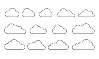 Cloud line icon collection. Vector illustration.