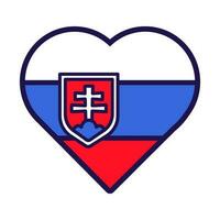 Slovakia Flag Festive Patriot Heart Outline Icon vector