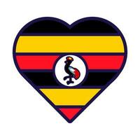 Uganda Flag Festive Patriot Heart Outline Icon vector