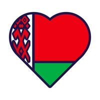 bielorrusia bandera festivo patriota corazón contorno icono vector