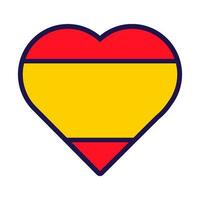 Spain Flag Festive Patriot Heart Outline Icon vector