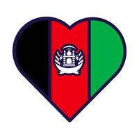 Afghanistan Flag Festive Heart Outline Icon vector