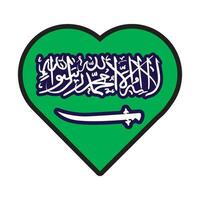 saudi arabia bandera festivo corazón contorno icono vector