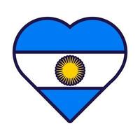 Argentina Flag Festive Patriot Heart Outline Icon vector