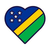 Solomon islands Flag Festive Heart Outline Icon vector