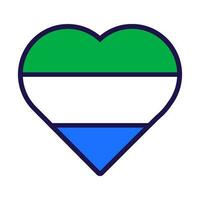 Sierra Leone Flag Festive Heart Outline Icon vector