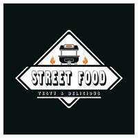 Street Food Chalk Handwriting Typography for Restaurant Cafe Bar logo vector