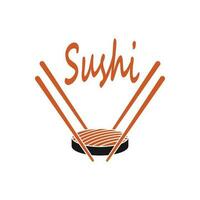 Sushi logo modelo vector icono japonés comida