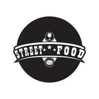 Street Food Chalk Handwriting Typography for Restaurant Cafe Bar logo vector