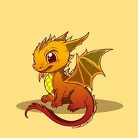 Cute chibi dragon vectors in cartoon style of cute for illustration tshirt or education kids element