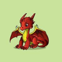 Cute chibi dragon vectors in cartoon style of cute for illustration tshirt or education kids element