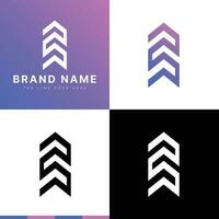 Simple Modern Arrow Logo. Gradient Purple Vector Logo Design. Business and Branding Logos. Flat Vector Logo Design Template.